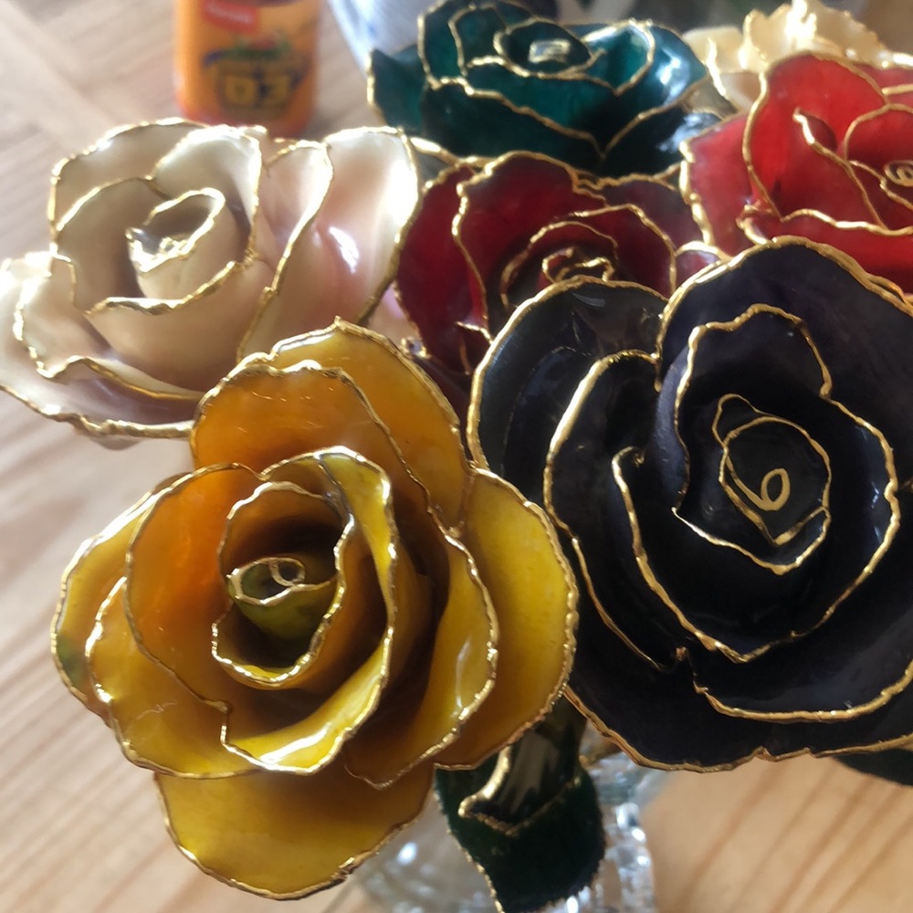 Real Rose Dipped in 24k Gold Long Stem